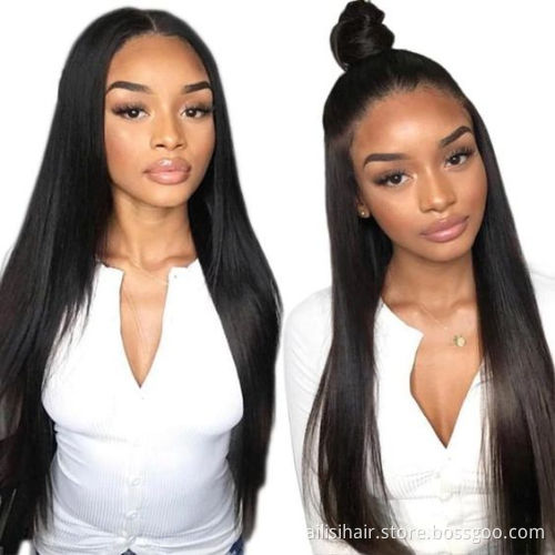 Long Raw Brazilian Hair wig Transparent HD Lace Frontal Wig Wholesale human hair Wig For Black Women